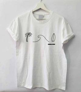 Palm trees & Waves Loose Fit Woman T-Shirt